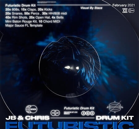 JBSaucedUp Futuristic Drum Kit WAV MiDi DAW Templates